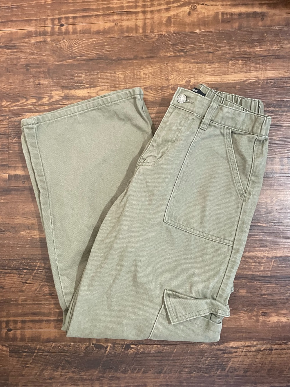 Forever 21 Olive Utility High-Waist Pants
